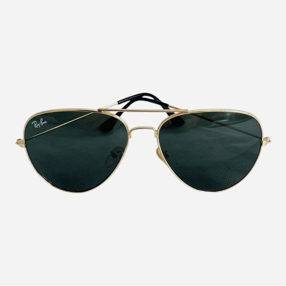 Vintage RAY-BAN Gold Metal Frame Sunglasses Glass Sunglasses Aviators Sunglasses - Picture 2 of 8